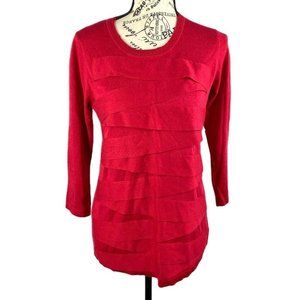Vince Camuto Crewneck  red knit sweater top